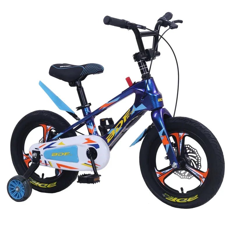 BDF Children’s Cycle with Bluetooth Music & Lights – Kids Blue Bicycle with Side Wheels, Magnesium Alloy Frame, Toddler Tricycle and Balance Bicycle, Available in 12, 14, 16, and 18 Inch Sizes - Adenzo Comfies