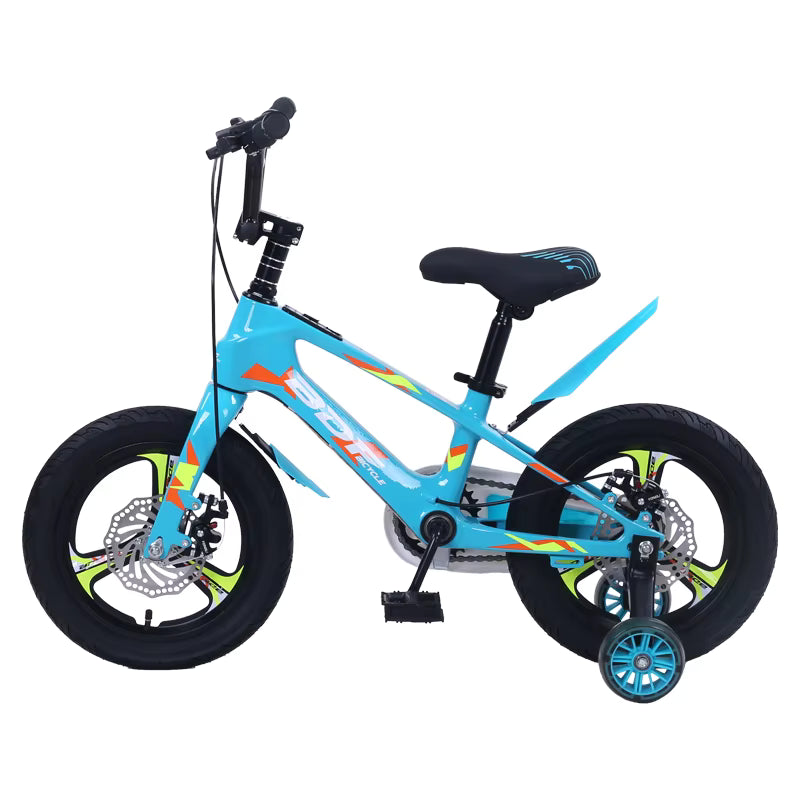 BDF Children’s Cycle with Bluetooth Music & Lights – Kids Blue Bicycle with Side Wheels, Magnesium Alloy Frame, Toddler Tricycle and Balance Bicycle, Available in 12, 14, 16, and 18 Inch Sizes - Adenzo Comfies