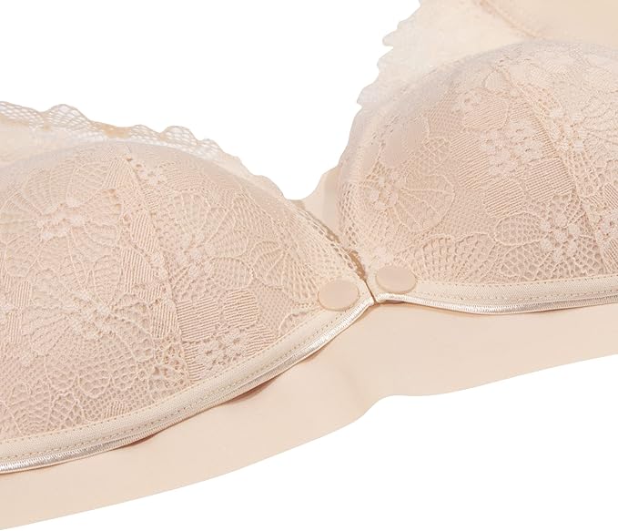 OKUS Maternity and Nursing Bra - Cups with Front Flap Closure Easy Breastfeeding - Breathable Seamless Fabric - Adjustable Non Slip Sholder Straps - Soft Cup Bra