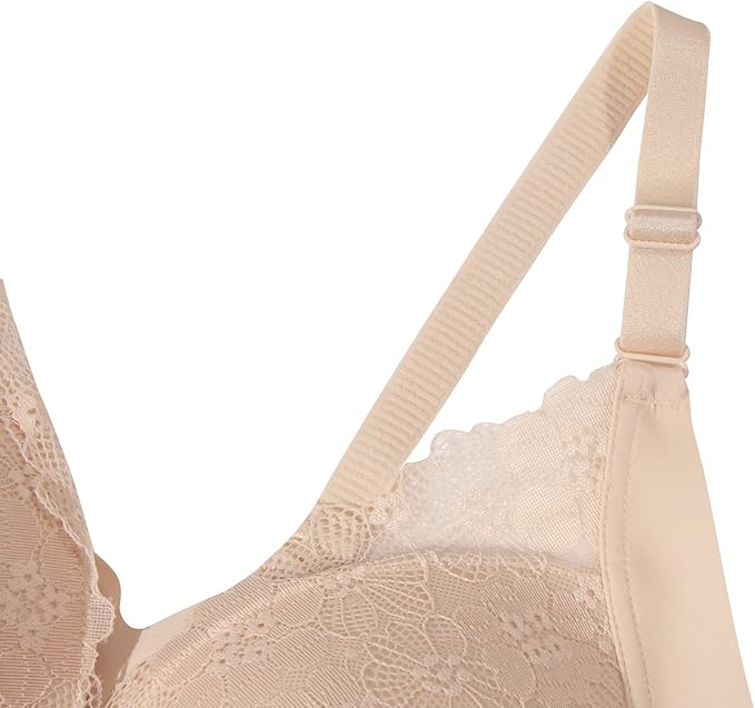 OKUS Maternity and Nursing Bra - Cups with Front Flap Closure Easy Breastfeeding - Breathable Seamless Fabric - Adjustable Non Slip Sholder Straps - Soft Cup Bra