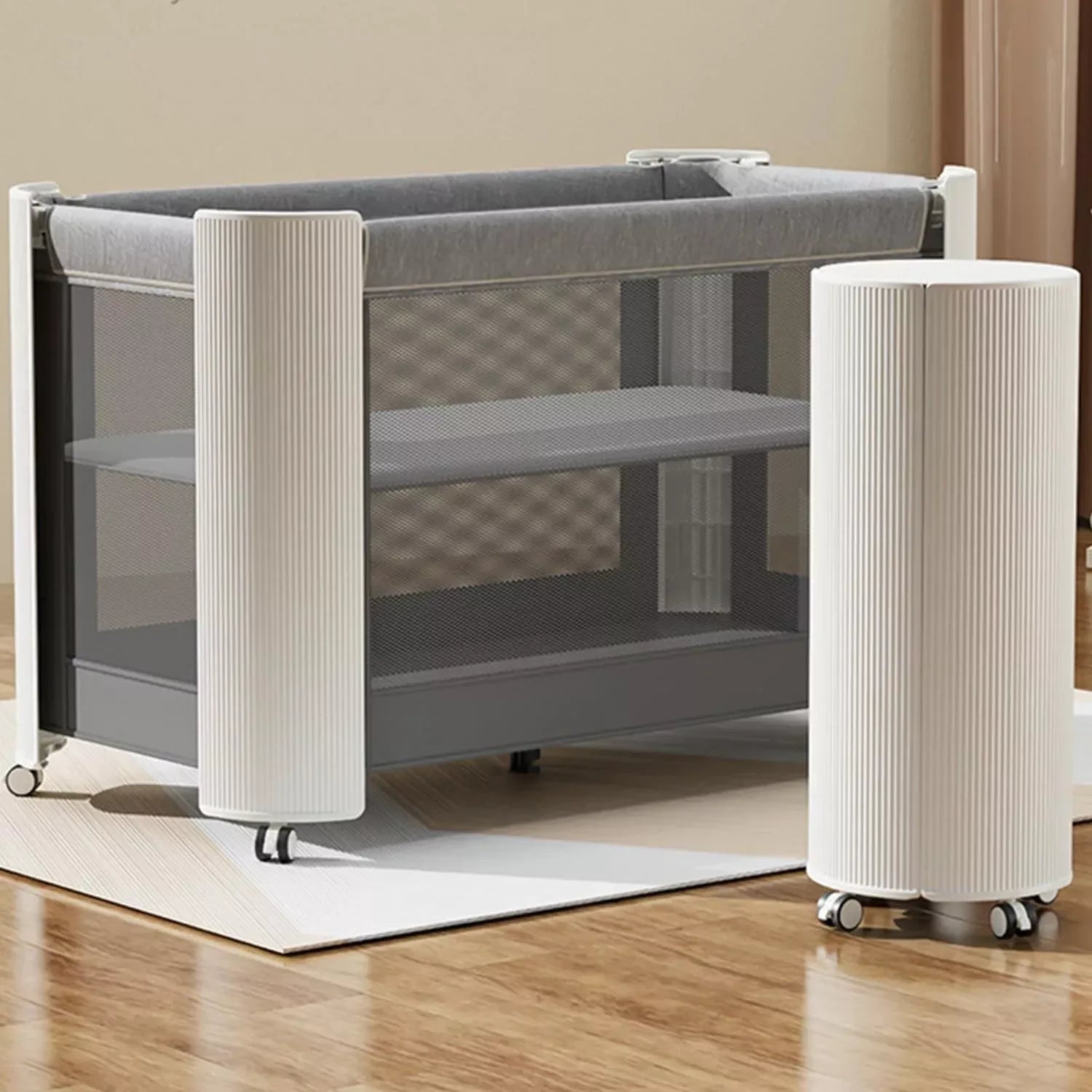 Baby Cosleeper Playpen Bed, Baby Cot and Crib with wheels - Adenzo Comfies