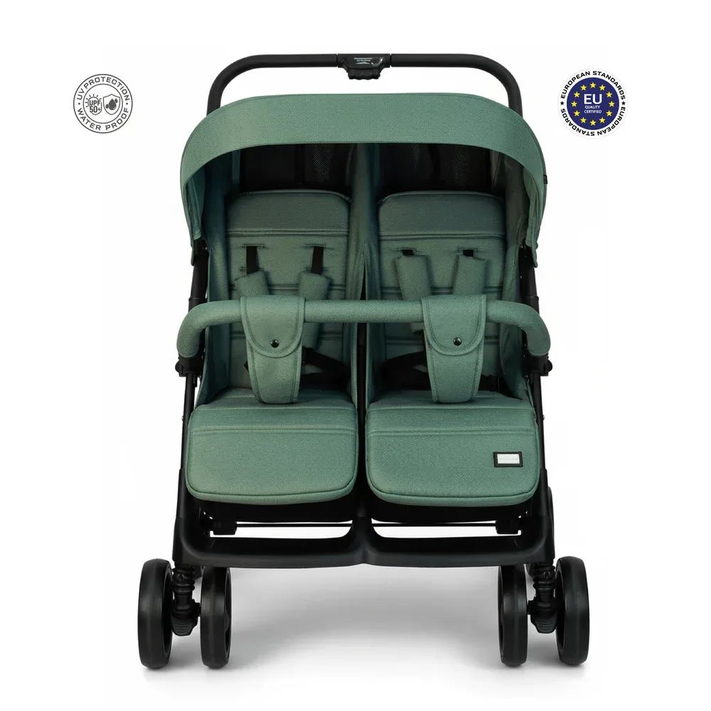 Neobreez DUADX Sibling/Twin/Double Side by Side Baby Toddler Stroller,Compact Baby Trolley Pushchair,Waterproof UPF 50+ Canopy,0 - 3yrs, up to 30kg - Adenzo Comfies