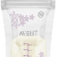 Philips Avent SCF603/25 Pack of 25 Breast Milk Storage Bags, 180 ml, White