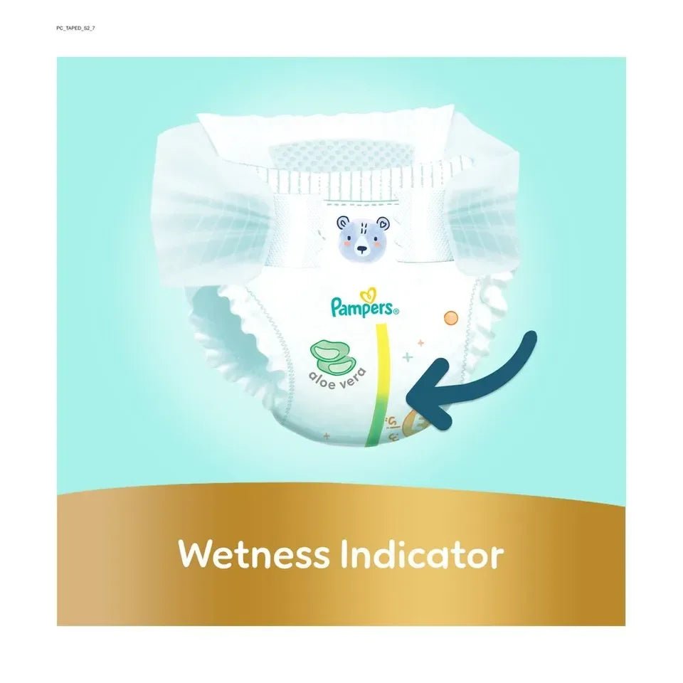 Pampers Premium Care Ultimate Comfort Taped Diapers Size 1 (2–5kg) – Aloe Vera & Vitamin E, 1000 Leak Locks, 50 Pieces - Adenzo Comfies