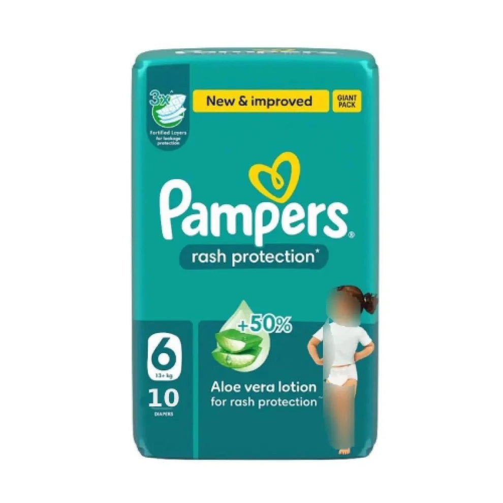 Pampers Rash Protection Taped Diapers with Aloe Vera Lotion – 3X Leak Protection & Comfortable Baby - Adenzo Comfies