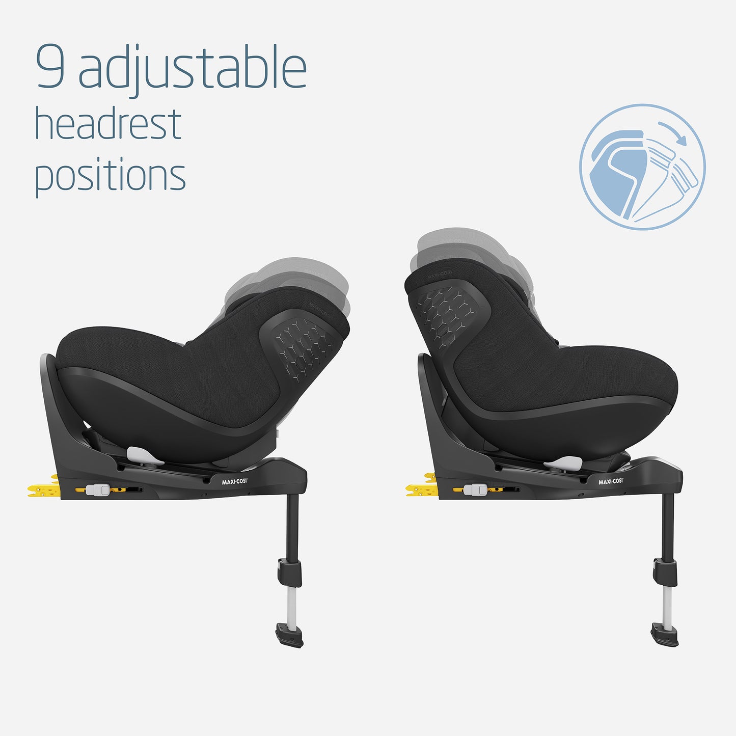 MC PEARL 360 PRO Authen Black -a rotating, i-Size compliant toddler car seat (Authentic Black refers to the color) designed with revolutionary slide Tech Technology .