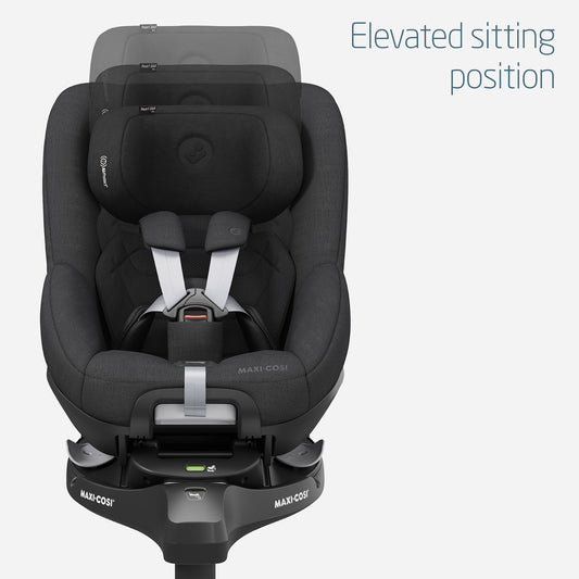 MC PEARL 360 PRO Authen Black -a rotating, i-Size compliant toddler car seat (Authentic Black refers to the color) designed with revolutionary slide Tech Technology .