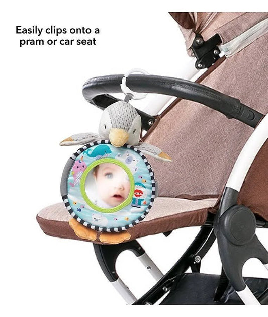 Penguin Soft Touch Baby Book – Interactive Crinkle & Peek - a - Boo Story Book with Mirror, Teether - Friendly, 0+ Months - Adenzo Comfies