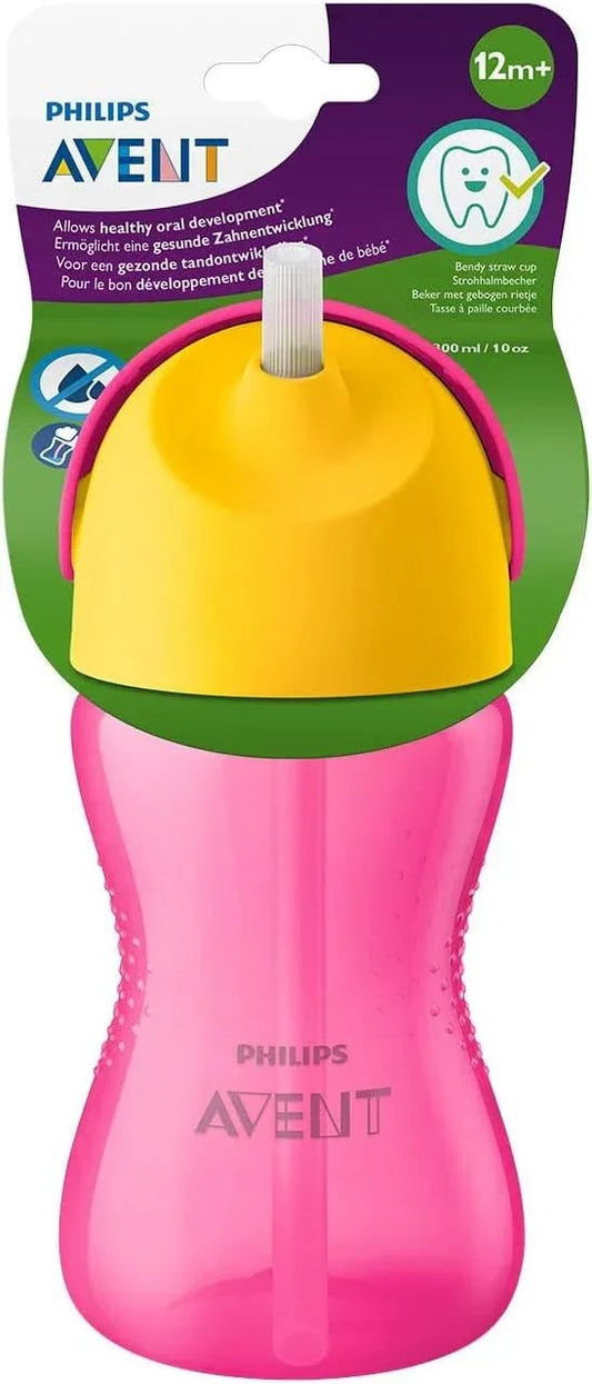 Philips AVENT SCF798/02 Straw Cup for Toddlers and Kids, Spill - Proof, BPA - Free, Easy - to - Clean, Pink, 300ml, Pack of 1 - Adenzo Comfies