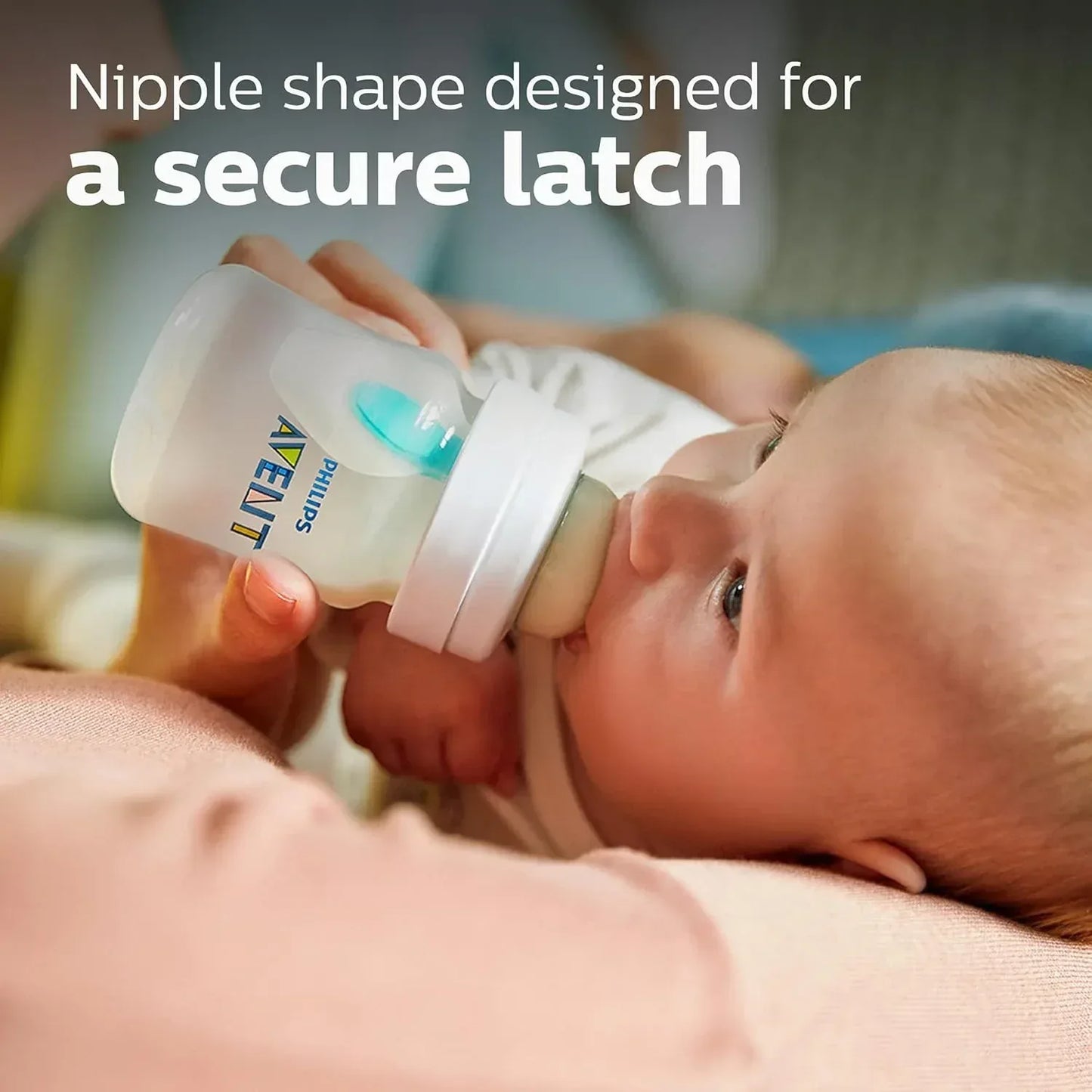 Philips Avent Anti - Colic Baby Bottle with AirFree Vent, 4oz, with Flow 1 Nipples, 0m+, 1Pk, Clear, SCY701/91 - Adenzo Comfies