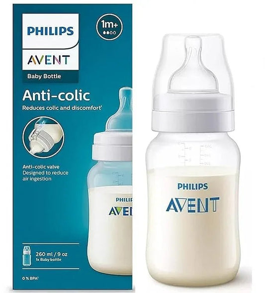 Philips Avent Anti - Colic Baby Plastic Feeding Bottles| 9 Oz / 260 Ml - Pack of 1 - Adenzo Comfies