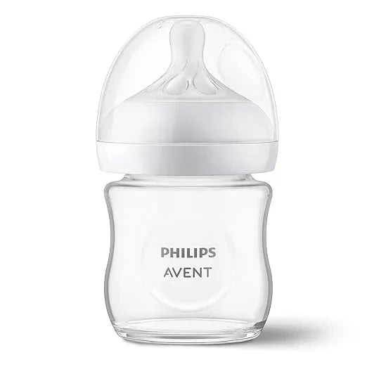 Philips Avent Babyflasche Natural Response aus Glas - 120 ml/240ml Babyflasche, BPA - frei für neugeborene Babys ab 0 Monaten (Modell SCY930/01 and SCY933/01 ) - Adenzo Comfies