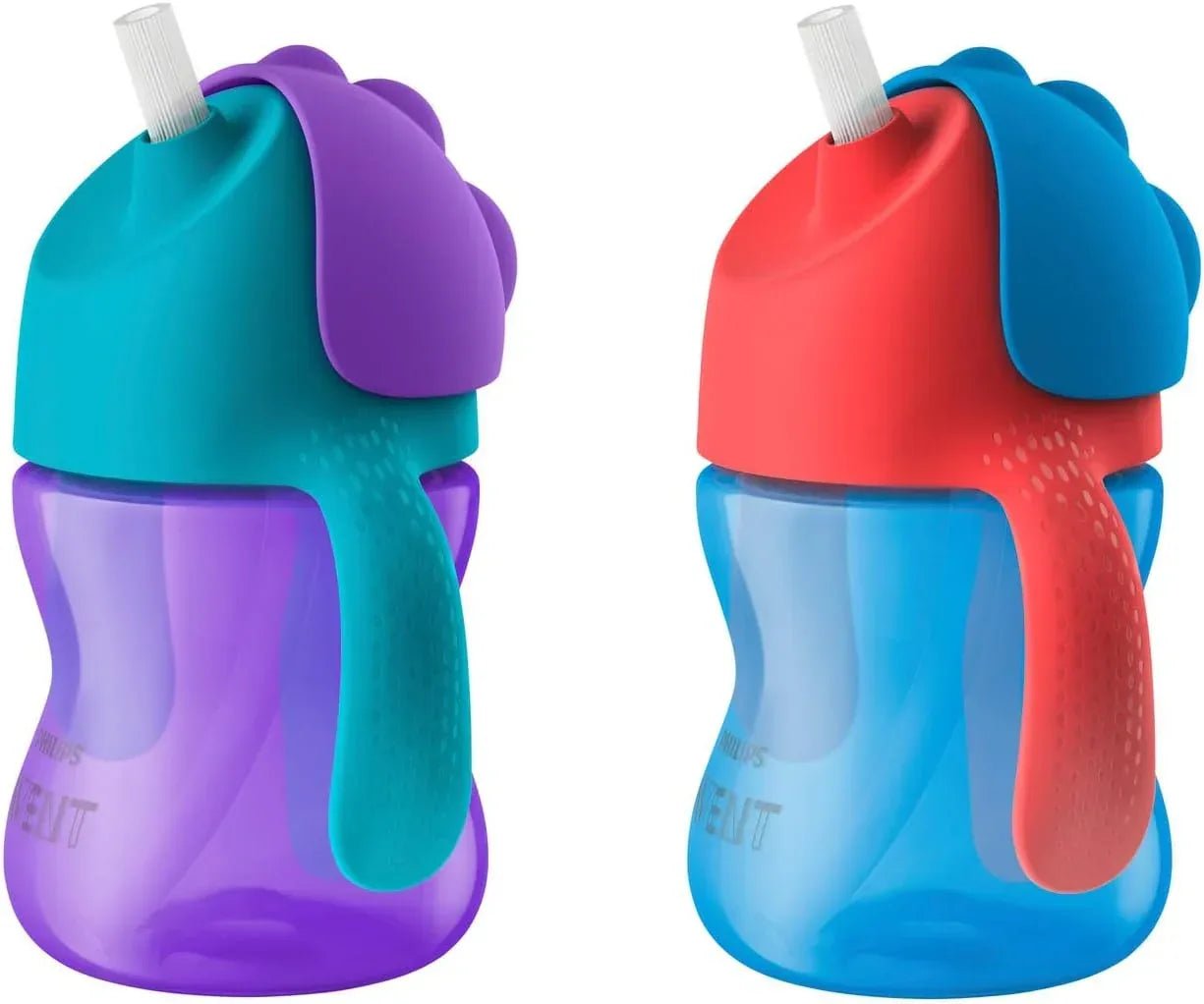 Philips Avent Bendy Straw Cup with Handles, 200ml, SCF796/00, Purple/Green or Red/Blue - Adenzo Comfies