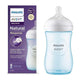 Philips Avent Blue Natural Plastic Baby Feeding Bottle | Ideal for 1 months+| Natural Response Technology Mimics Breastfeeding | Uniquely Designed Nipple releases milk only when baby drinks | Pack of 1 | Blue | SCY903/21 - Adenzo Comfies