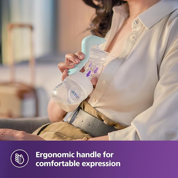 Philips Avent Essential Manual Breast pump SCF417/11 | Easy Silicone massage cushion & Ergonomic handle, Soft & Gentle, BPA Free
