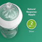 Philips Avent Natural Glass Baby Bottles with Natural Response Nipples (Slow Flow, Flow 2), 4oz, 3-pack