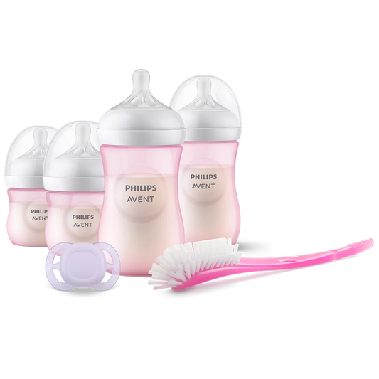 Philips AVENT SCD838/07 Natural Response Newborn Gift Set, Anti-Colic Baby Bottles with Slow Flow Nipples, BPA-Free, Includes Pacifiers and Bottle Brush, Suitable from 0 Months, Pack of 6 Pieces