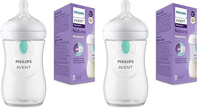 Philips Avent Natural Response Baby Bottle - 260ml Baby Milk Bottle with AirFree Vent, BPA Free for Newborn Babies Aged 3-6 Months