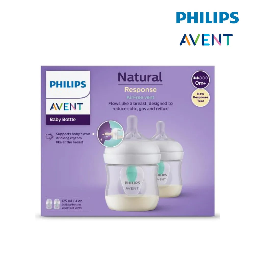 Philips Avent Natural Response Baby Bottle - 260ml Baby Milk Bottle with AirFree Vent, BPA Free for Newborn Babies Aged 3-6 Months