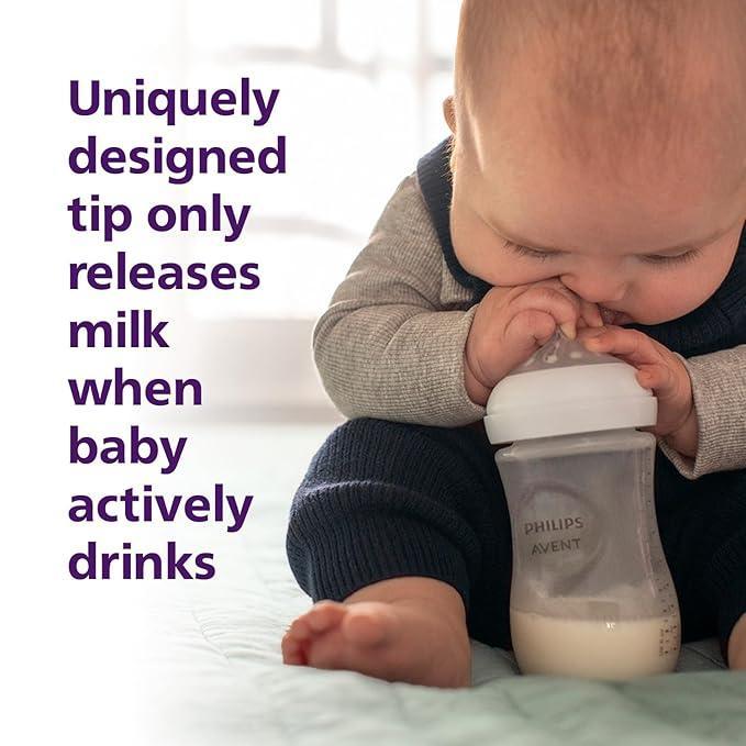 Philips Avent Natural Response Plastic Baby Bottle - 330Ml Pack of 2 |Baby Milk Bottle |Bpa Free for Babies with 3M+ Teat (SCY906/02) - Adenzo Comfies