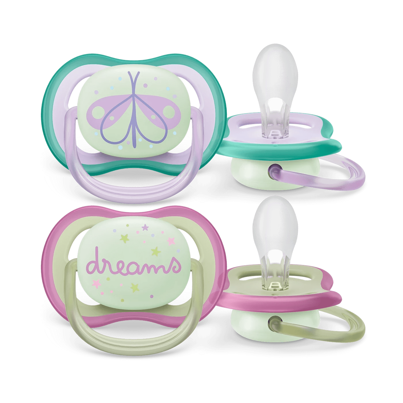 Philips Avent Ultra Air Nighttime Pacifier SCF376/19 – Glow‑in‑the‑Dark Handle (0–6m) - Adenzo Comfies