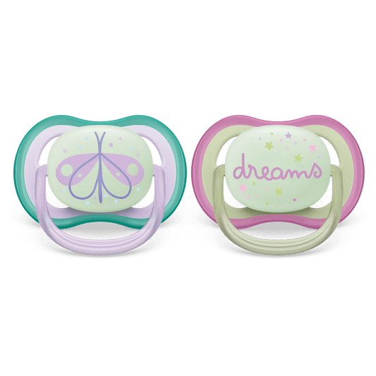 Philips Avent Ultra Air Nighttime Pacifier SCF376/19 – Glow‑in‑the‑Dark Handle (0–6m) - Adenzo Comfies