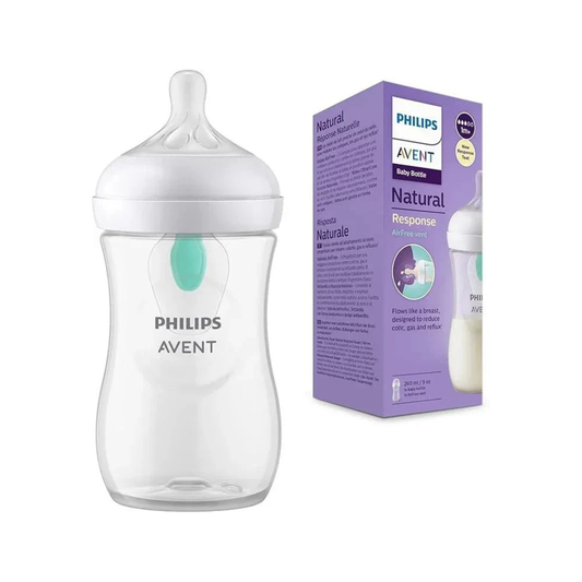 Philips Avent Natural Response Baby Bottle - 260ml Baby Milk Bottle with AirFree Vent, BPA Free for Newborn Babies Aged 3-6 Months (Model SCY673/01)