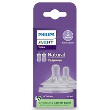 Philips Avent Natural Response Bottle Teat - 2 x Baby Bottle Flow level 1-6 Teats from Newborn Babies, 1+ Months to 6 months, BPA Free