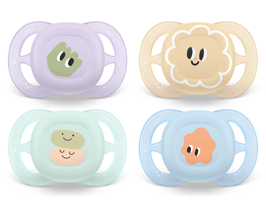 Philips AVENT SCF075/06 Ultra Soft Soother, Orthodontic Pacifier for Babies, Comfortable Silicone Nipple, BPA-Free, Suitable 0–2 Months, Pack of 2