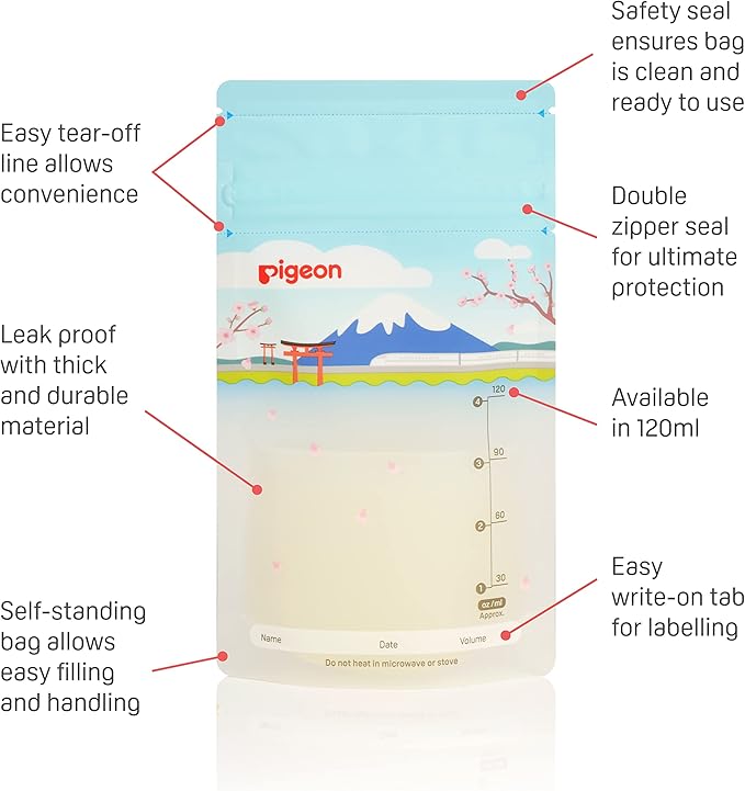 Pigeon Breastmilk Storage Bags 120ml Holiday