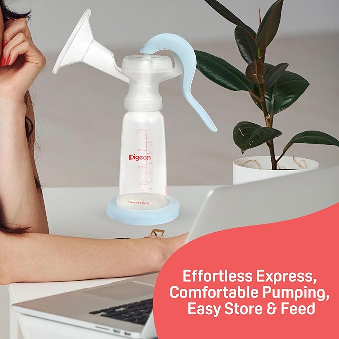 Pigeon Manual Breast Pump Basic Edition| Comfortable, Portable & Easy to Use | Gentle Suction for Breastfeeding Mothers