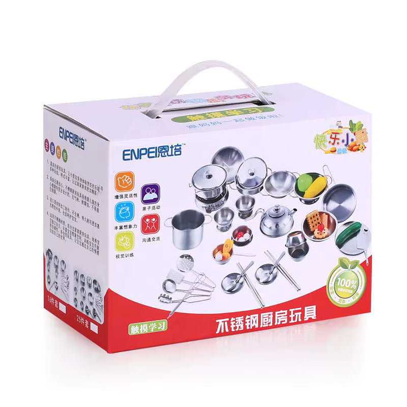 Mini Kitchen Utensils Toy Set for Kids – Stainless Steel Pretend Play Cooking Set for Girls & Boys