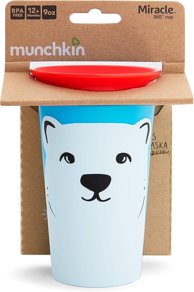 Munchkin Miracle 360 WildLove Sippy Cup, 9 Oz, Polar Bear