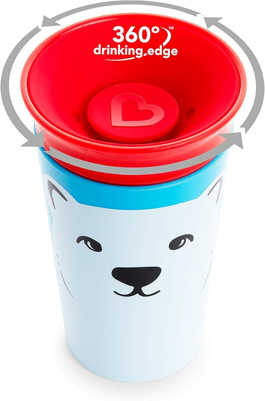 Munchkin Miracle 360 WildLove Sippy Cup, 9 Oz, Polar Bear