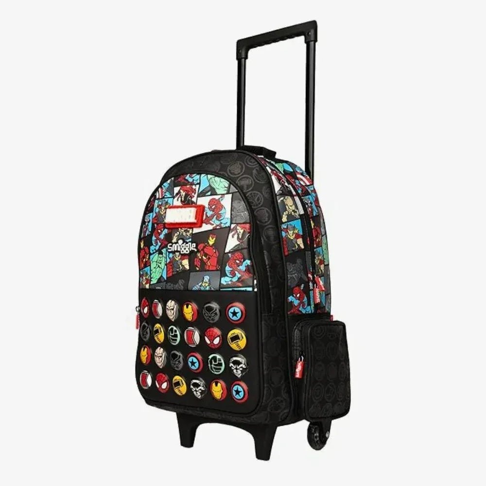 Smiggle Marvel Spider - Man Kids School Trolley Bag with Wheels – Rolling Backpack for Grade 2–5 (Model 711778) - Adenzo Comfies