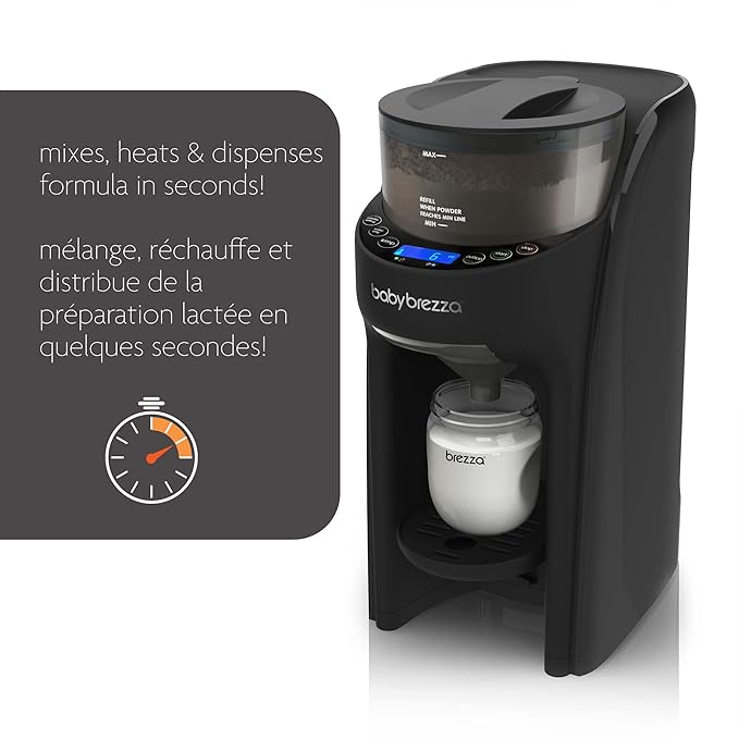 Baby Brezza Formula Pro Advanced WiFi Formula Dispenser - Automatically Mix a Warm Formula Bottle from Your Phone Instantly – Easily Make Bottle with Automatic Powder Blending Machine, Black