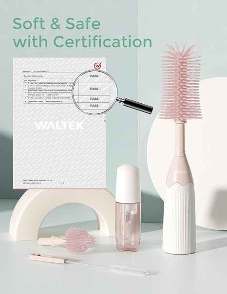 Momcozy Bottle Brush Kit, Innovative Push-Press Design for Better Cleaning - Baby Bottle Cleaner Brush for Baby Bottle, Breast Pumps, Nipples, and More