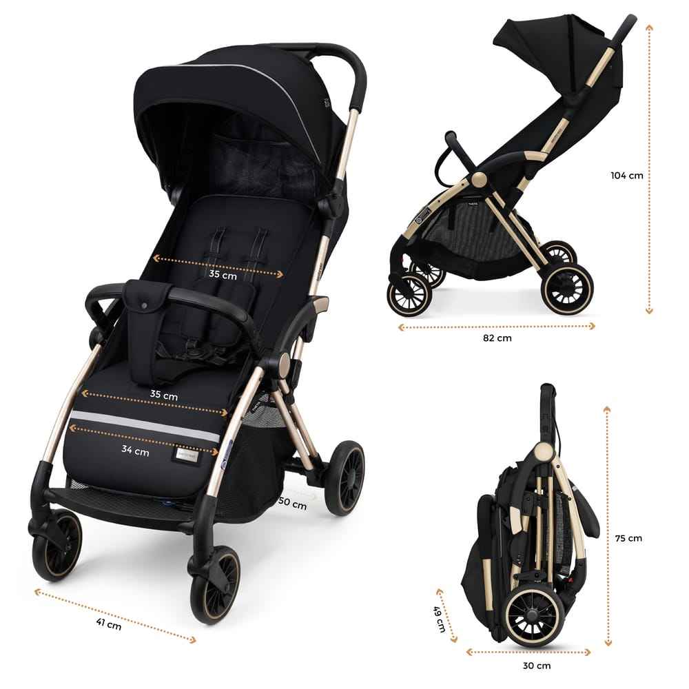 Neobreez THETA Auto Fold Self Stand Travel Baby Toddler Stroller, Compact Pushchair,Waterproof UPF 50+ Canopy,Gift &Cotton Bag,Phone Holder,Toy Strap,Reflective Stickers,0-4yrs,22kg.