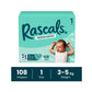 Rascals Premium Baby Tape Diapers Jumbo Box - Size 1, 3-5 kg, 108 Count. - Adenzo Comfies