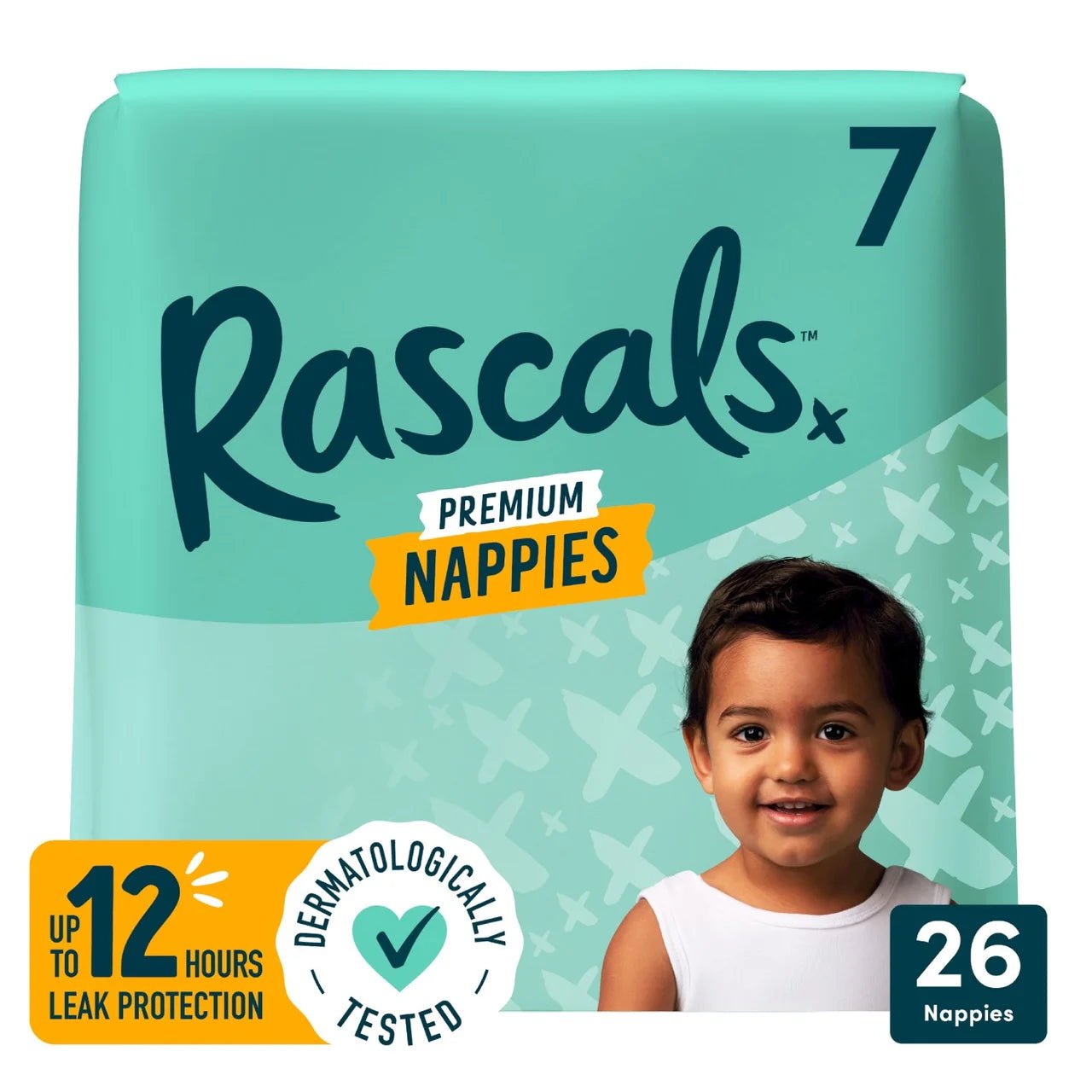 Rascals Premium Baby Diapers - Comfortable, Leak-Proof Diaper for Babies - Soft, Gentle Diapers Size 7 (17+kg), 26Pcs - Adenzo Comfies