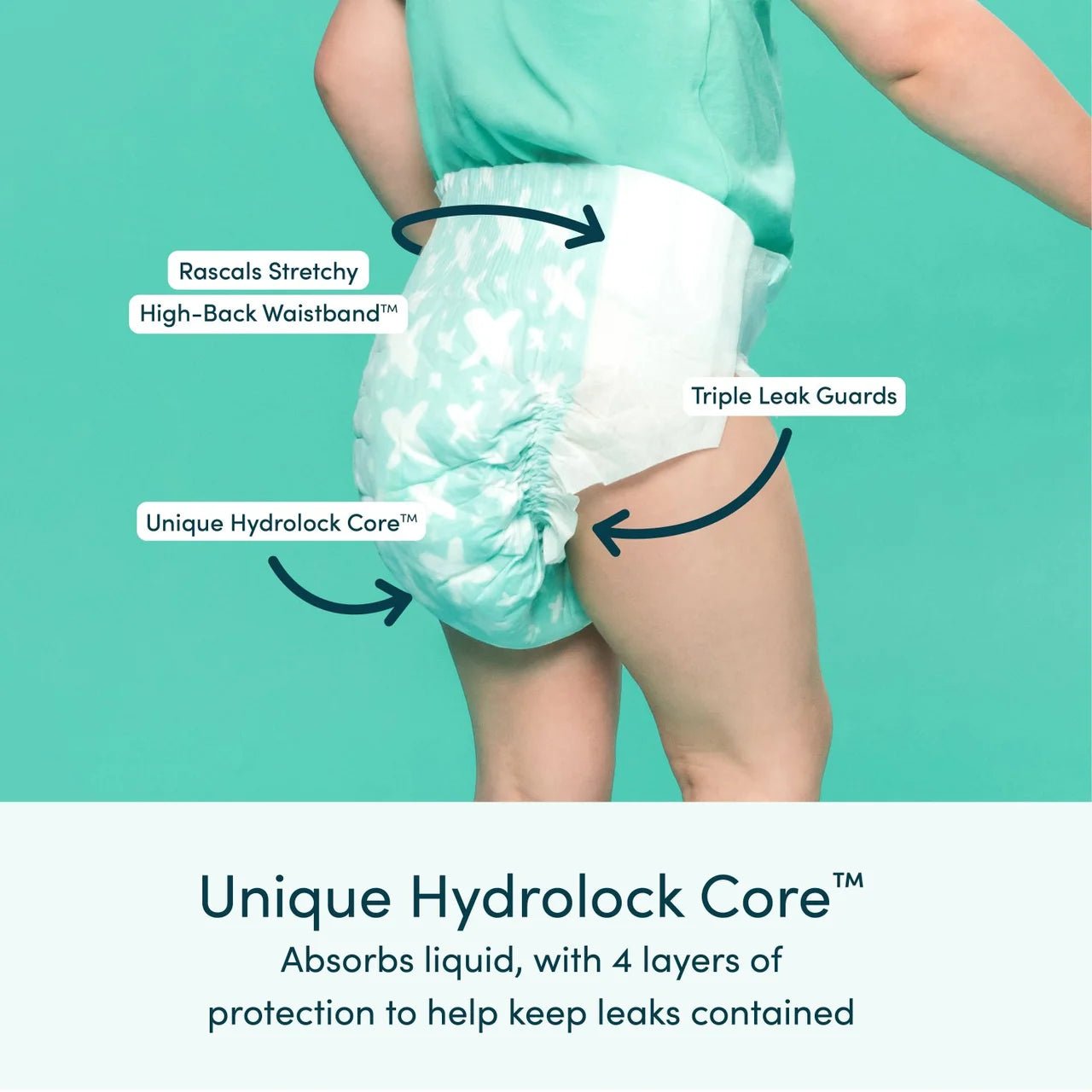 Rascals Premium Baby Diapers - Comfortable, Leak-Proof Diaper for Babies - Soft, Gentle Diapers Size 7 (17+kg), 26Pcs - Adenzo Comfies