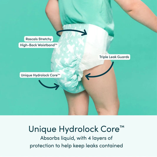 Rascals Premium Baby Diapers - Comfortable, Leak-Proof Diaper for Babies - Soft, Gentle Diapers Size 7 (17+kg), 26Pcs - Adenzo Comfies