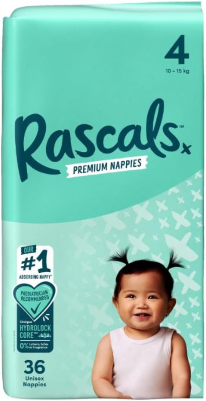 Rascals Premium Baby Diapers - Comfortable & Leak-Proof Newborn Diaper for Babies 3-5 kg - Soft & Gentle Diapers Size 1 - Pack of 54 Count
