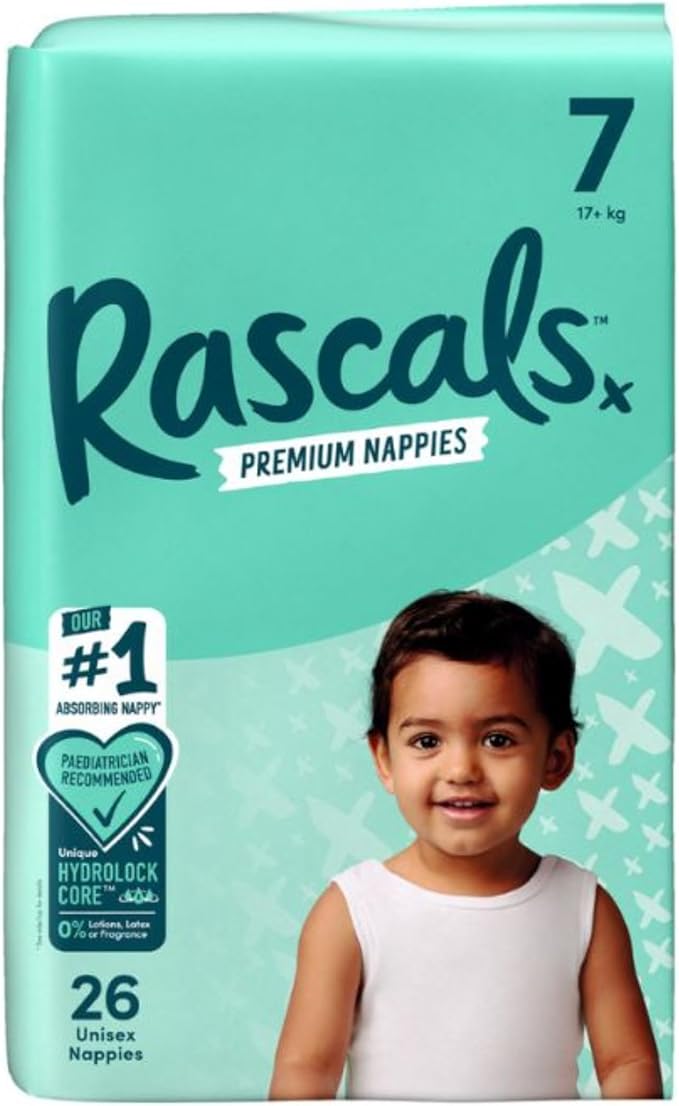 Rascals Premium Baby Diapers - Comfortable & Leak-Proof Newborn Diaper for Babies 3-5 kg - Soft & Gentle Diapers Size 1 - Pack of 54 Count