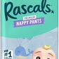 Rascals Premium Cocomelon Themed Baby Diapers Pant - Ultra Absorbent & Leak Protection Diapers Pant Size 4 - 360 Flex Waistband Diaper Pant - Adenzo Comfies