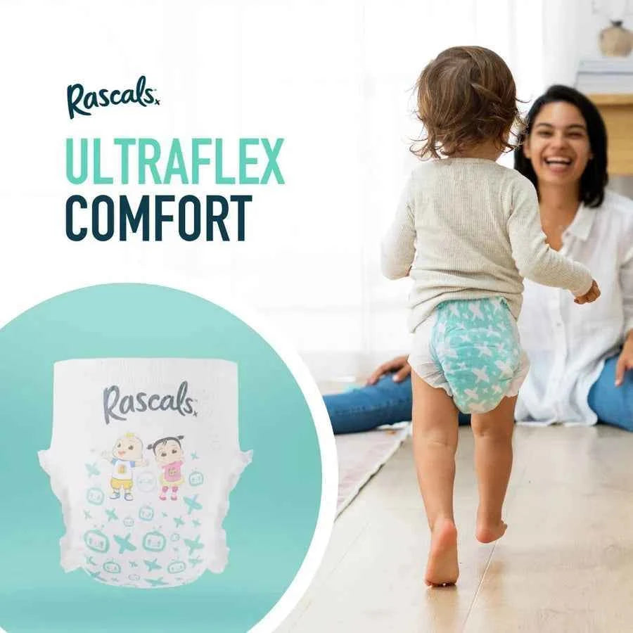 Rascals Premium Baby Diapers - Comfortable & Leak-Proof Diaper for Babies 15-20 kg - Soft & Gentle Diapers Size 6 - Jumbo Box (60 Count).