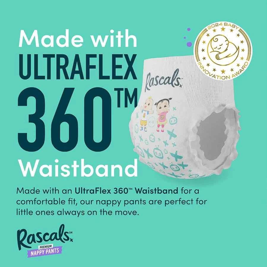 Rascals Cocomelon Edition Training Diaper Pants, Jumbo Pack, Size 4, 10-15 kg, 54 Count.