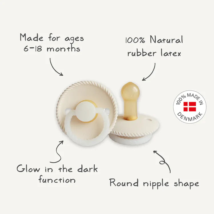 FRIGG Rope Round Latex Pacifier – Sage Night (Size 1 & Size 2)