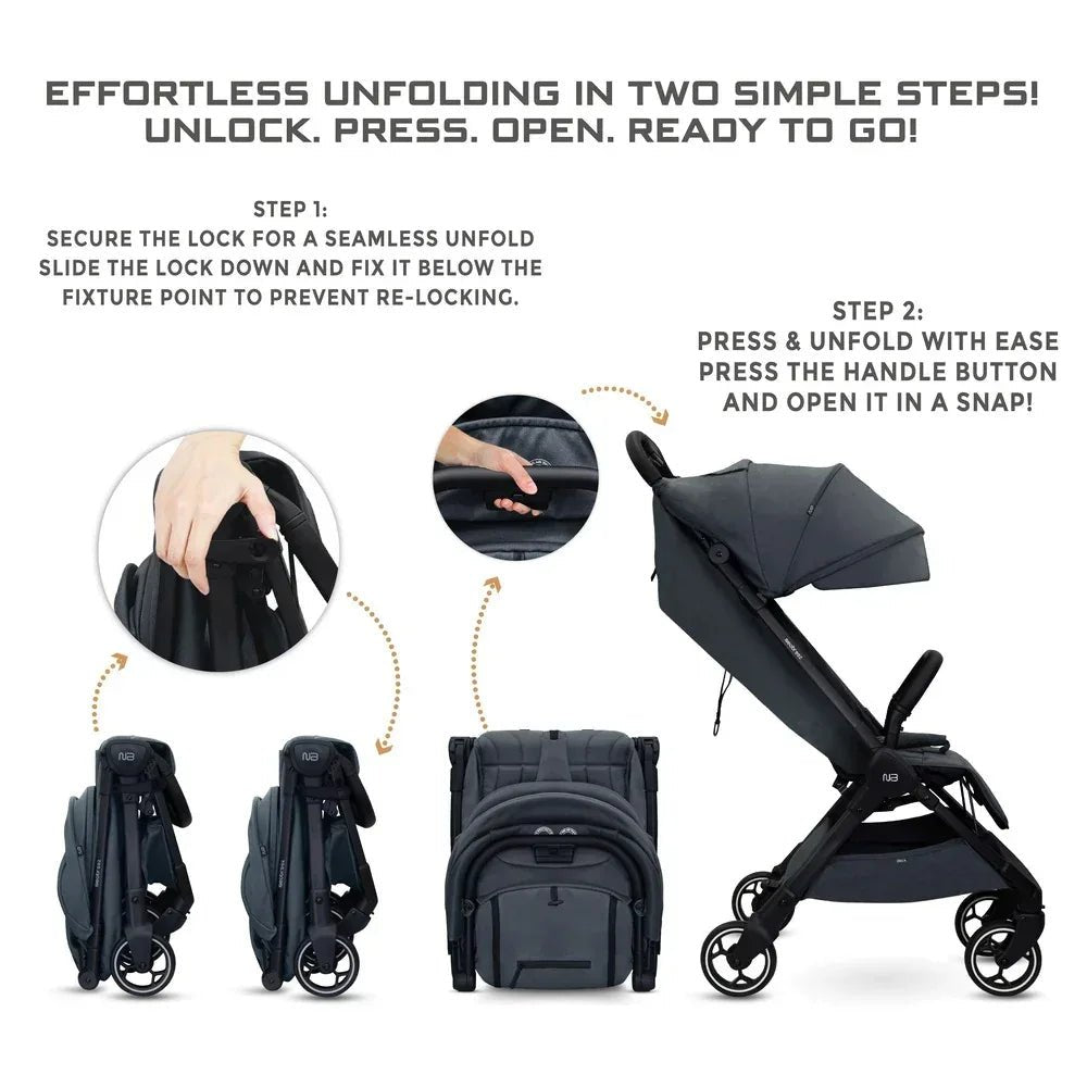 Neobreez DECA Lightweight Cabin - Approved Baby Stroller – One - Hand Fold, UPF 50+ Waterproof Canopy, Travel - Friendly Compact Pushchair (0–4 Years, up to 22kg) - Adenzo Comfies
