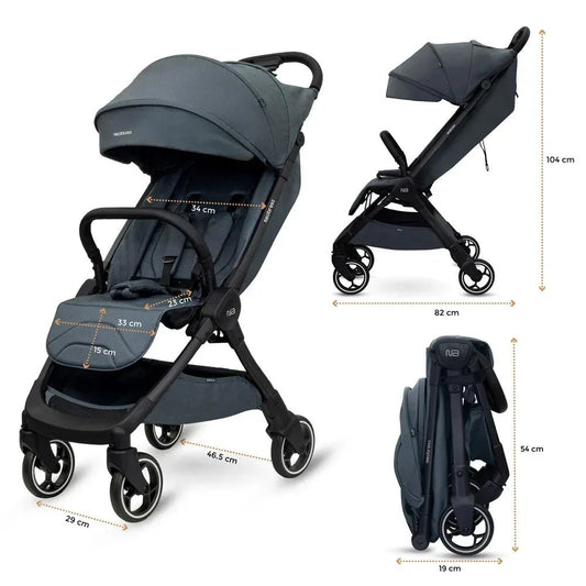 Neobreez DECA Lightweight Cabin - Approved Baby Stroller – One - Hand Fold, UPF 50+ Waterproof Canopy, Travel - Friendly Compact Pushchair (0–4 Years, up to 22kg) - Adenzo Comfies
